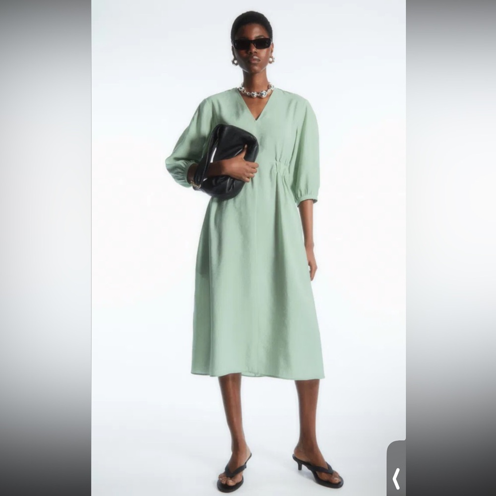 COS Mint Green Midi Dress. With Pockets. Modal/Poly blend
